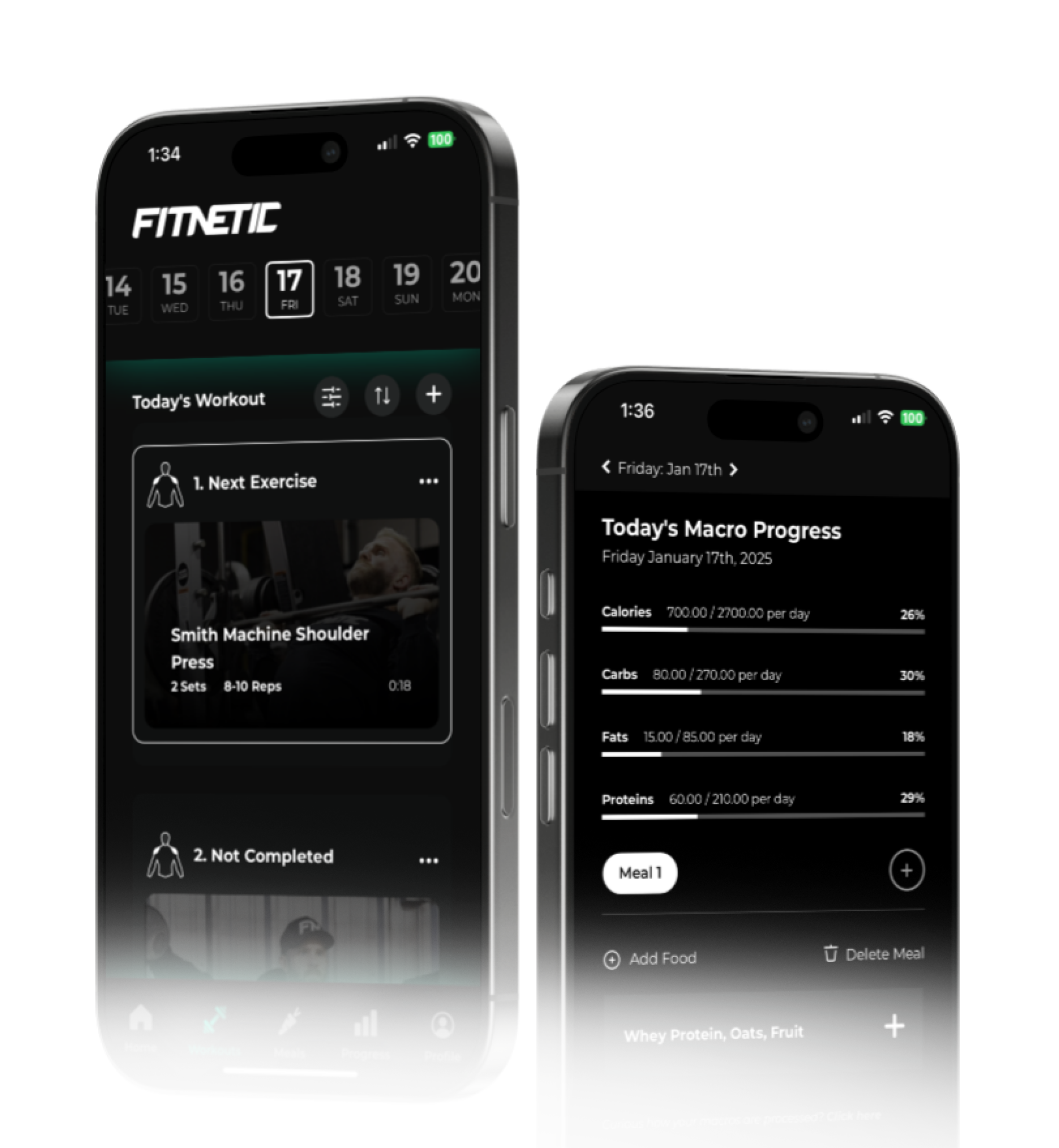 Fitnetic app on iPhone showing personalized workout plan