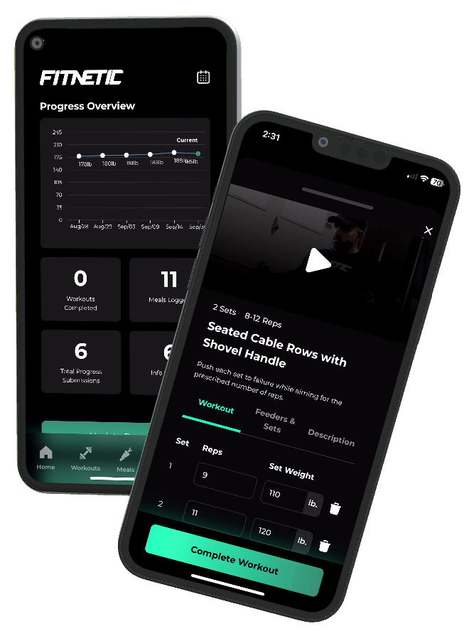 Fitnetic workout screen